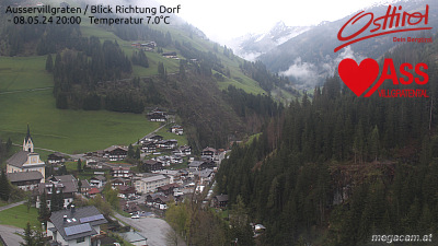 Webcam Außervillgraten - Blick Richtung Dorf, Villgrater Berge